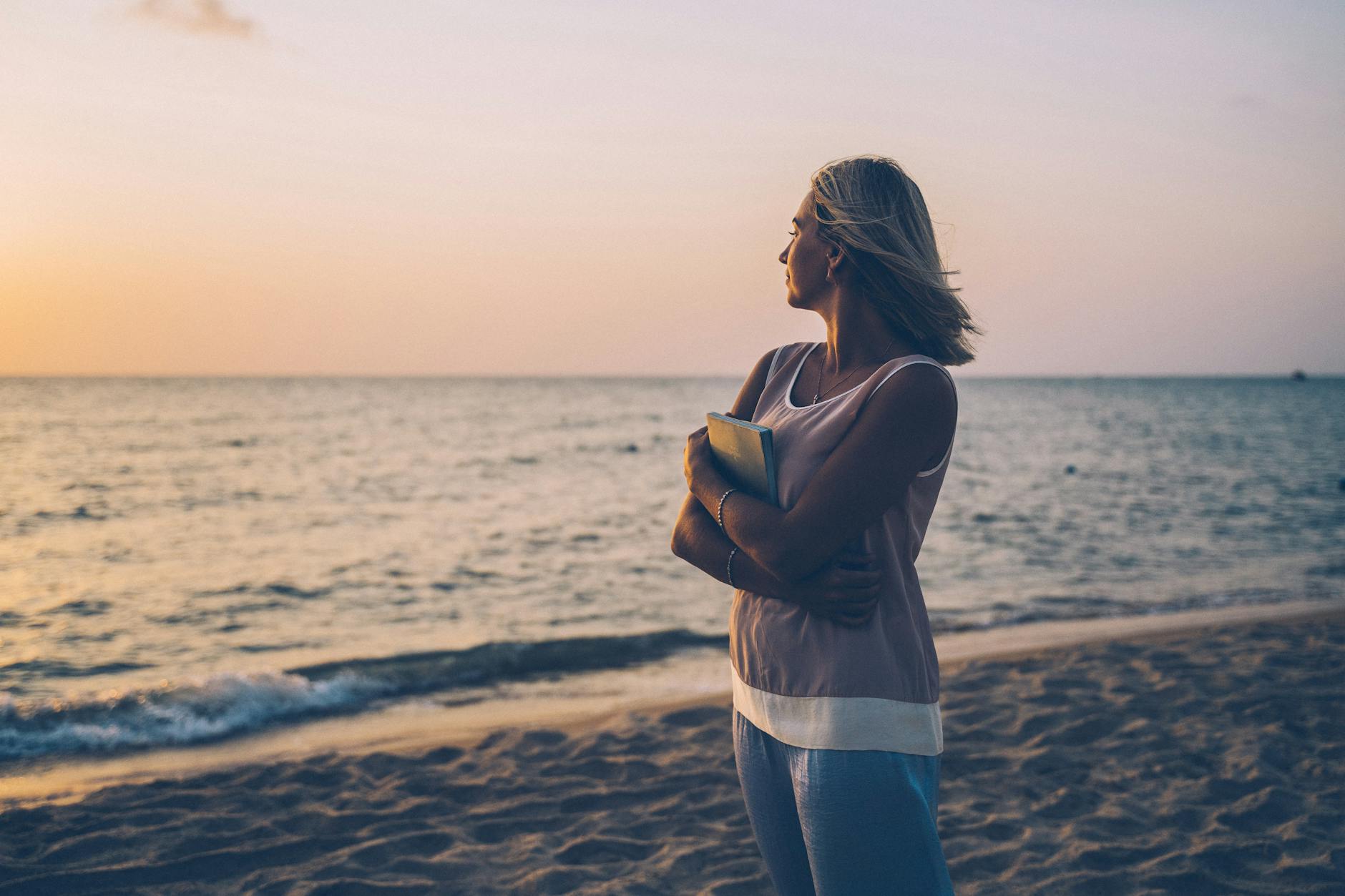 mindful moments of quiet reflection by the sea
