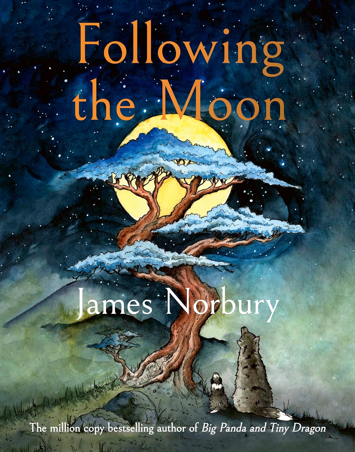 Following the Moon book cover by James Norbury, illustrated parable for slow living